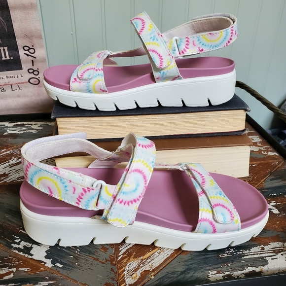 Alegria White Blast Off Henna Faux Leather Platform Hook Loop Sandals EU 35 - Picture 11 of 11